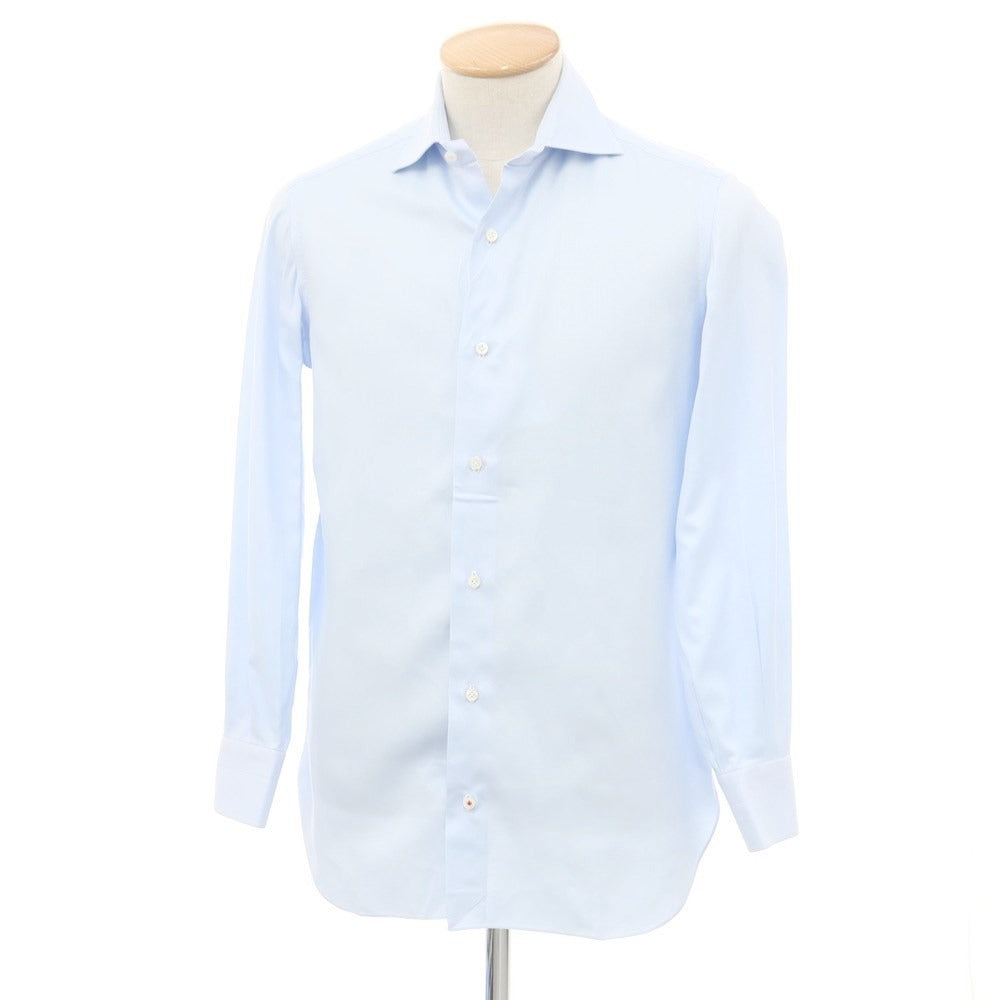 [Used] ISAIA Cotton Wide Collar Dress Shirt Light Blue [No Size (XS)] [Condition Rank C] [Men&