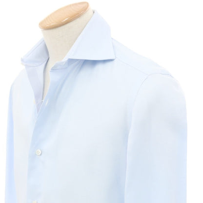 [Used] ISAIA Cotton Wide Collar Dress Shirt Light Blue [No Size (XS)] [Condition Rank C] [Men&