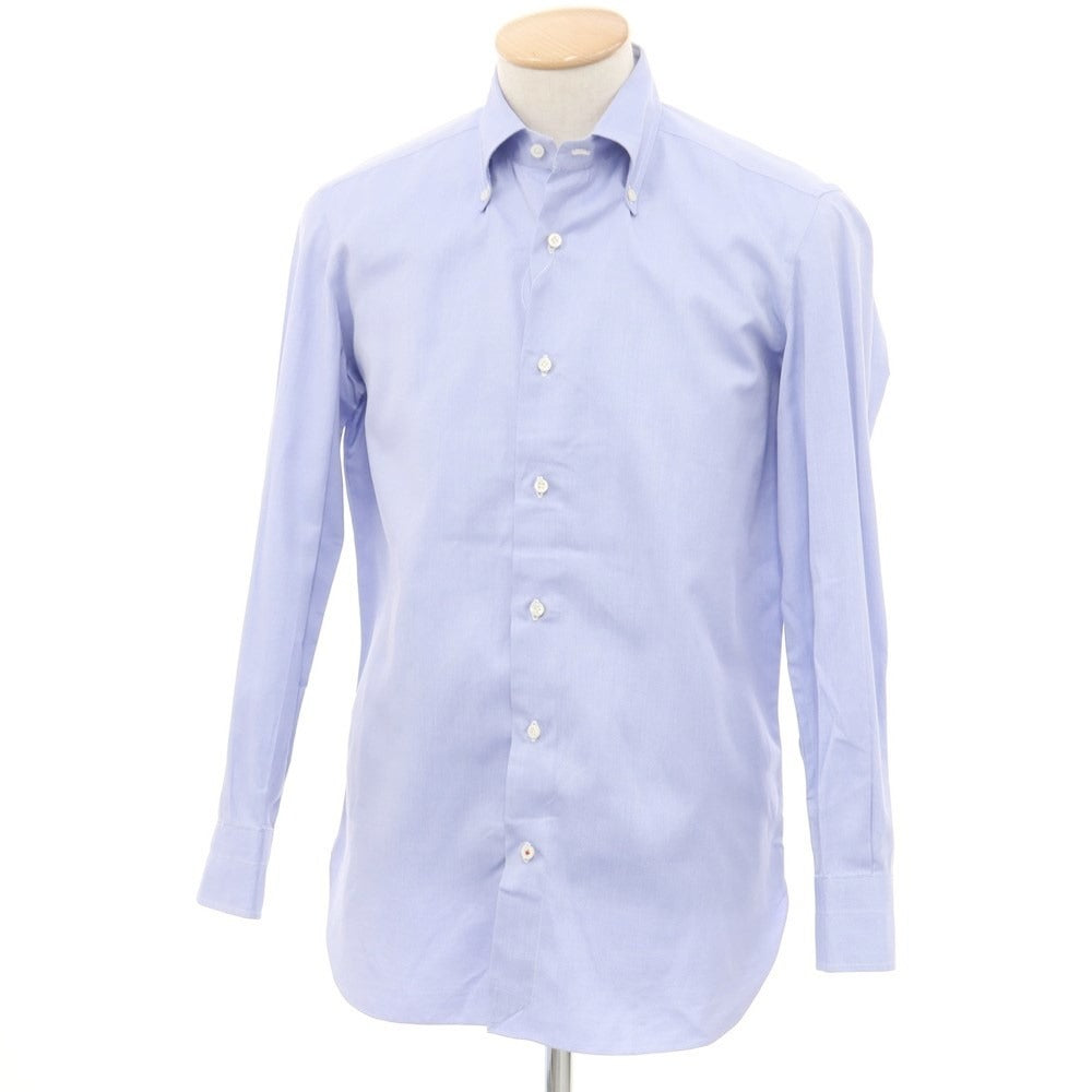 [Used] ISAIA Cotton Button-down Dress Shirt, Smalt Blue x White [No description (S rank)] [Condition Rank C] [Men&