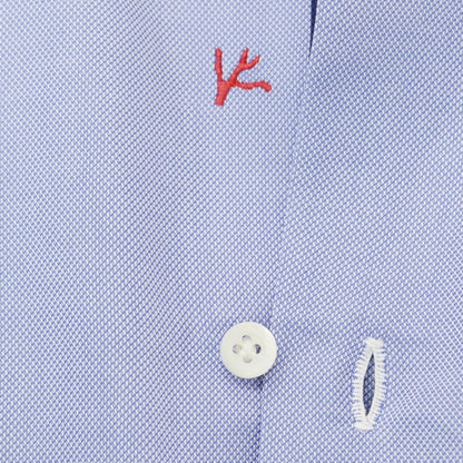 [Used] ISAIA Cotton Button-down Dress Shirt, Smalt Blue x White [No description (S rank)] [Condition Rank C] [Men&