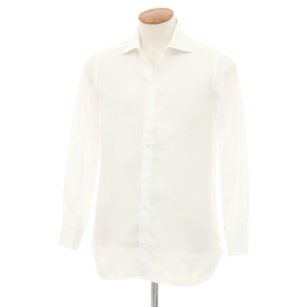 [Used] Luigi Borrelli Cotton Wide Collar Dress Shirt White [40] [Condition Rank D] [Men&