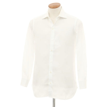 [Used] Luigi Borrelli Cotton Wide Collar Dress Shirt White [40] [Condition Rank D] [Men&