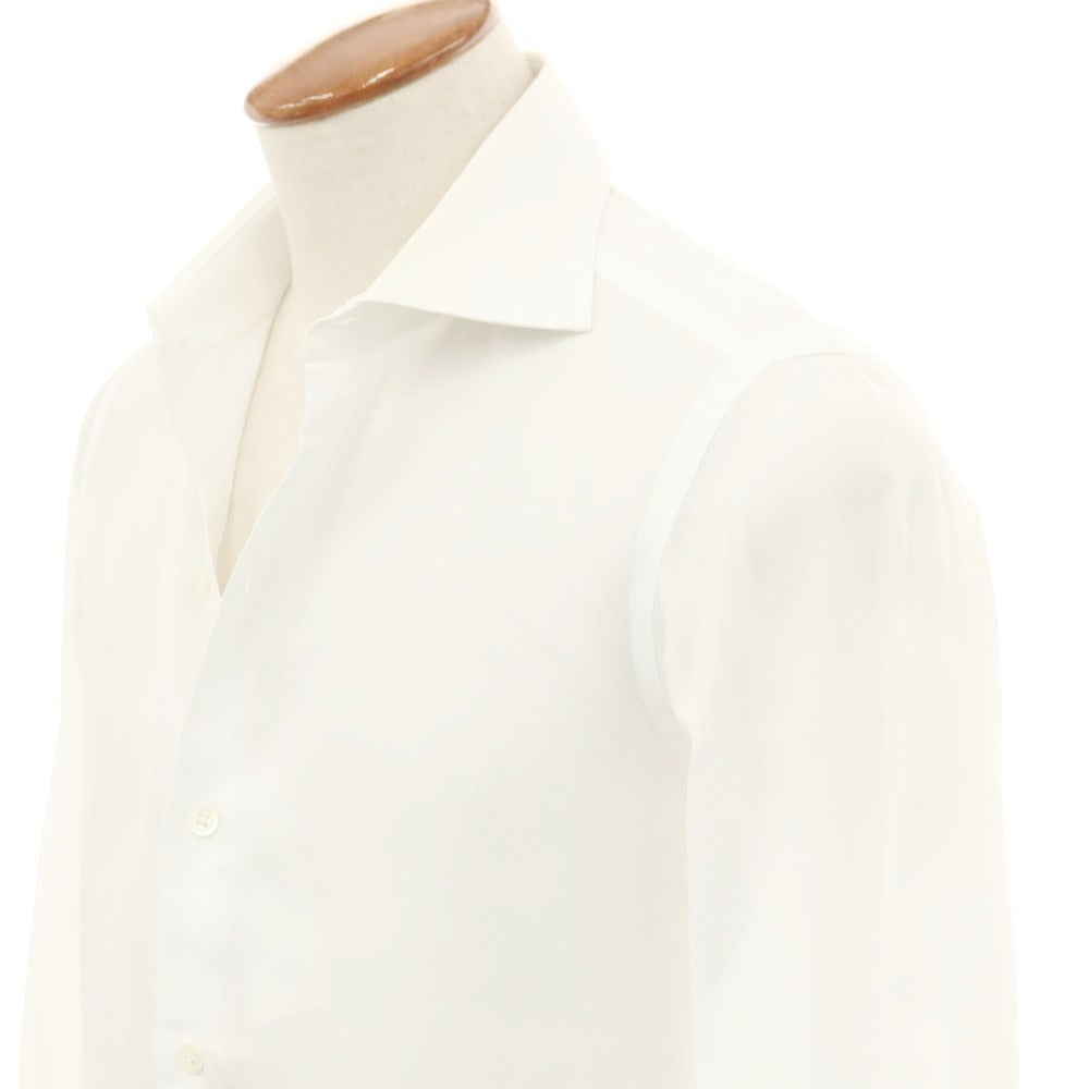 [Used] Luigi Borrelli Cotton Wide Collar Dress Shirt White [40] [Condition Rank D] [Men&