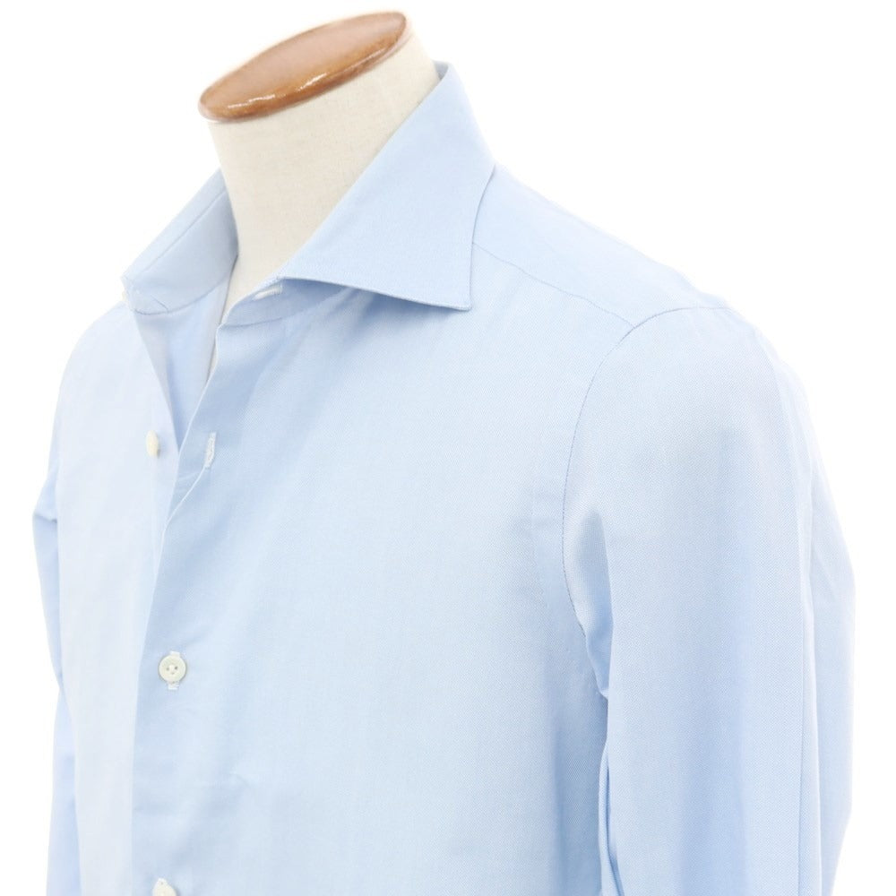 [Used] Luigi Borrelli Cotton Wide Collar Dress Shirt Light Blue [40] [Condition Rank D] [Men&