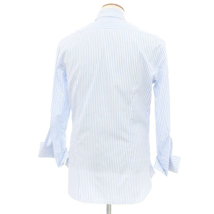 [Used] BARBA Cotton Barneys New York Exclusive Semi-Wide Collar Dress Shirt White x Light Blue [40] [Condition Rank C] [Men&