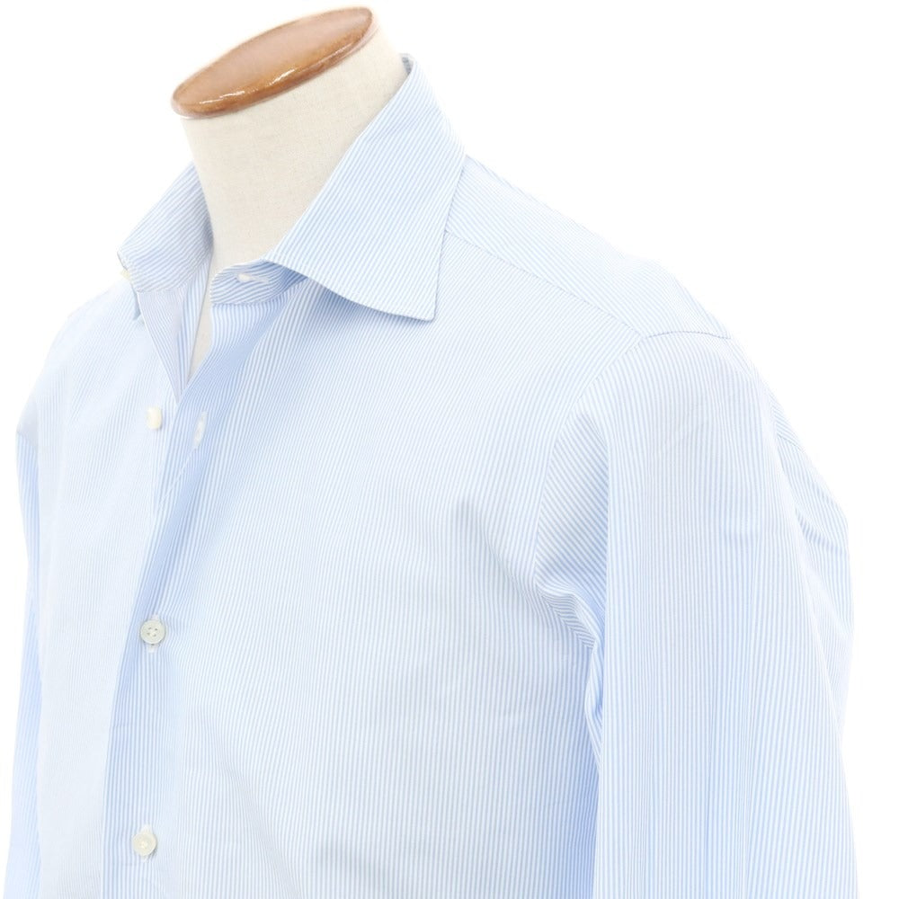 [Used] BARBA Cotton Barneys New York Exclusive Semi-Wide Collar Dress Shirt Light Blue x White [40] [Condition Rank D] [Men&