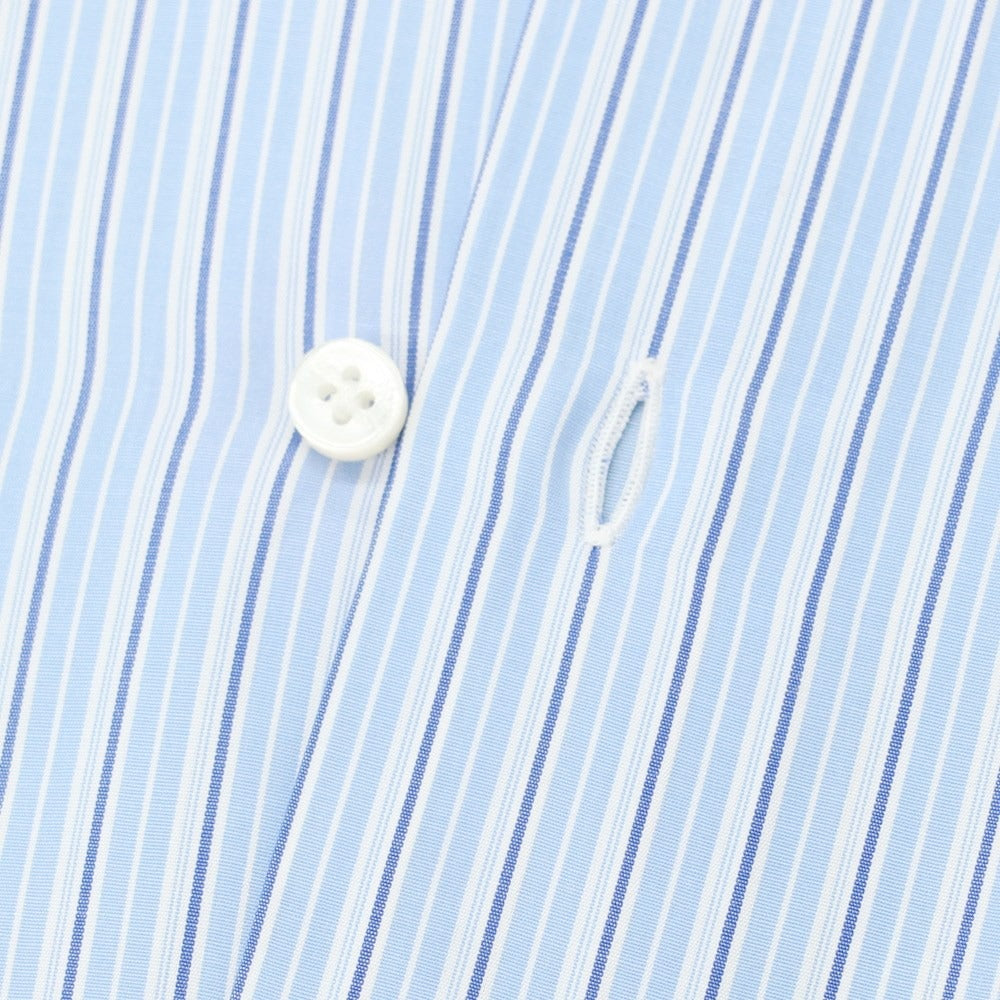 [Used] BARBA Cotton Semi-Wide Collar Striped Dress Shirt Light Blue x White [40] [Condition Rank D] [Men&