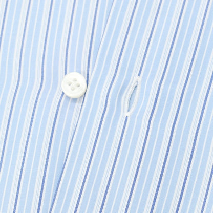 [Used] BARBA Cotton Semi-Wide Collar Striped Dress Shirt Light Blue x White [40] [Condition Rank D] [Men&