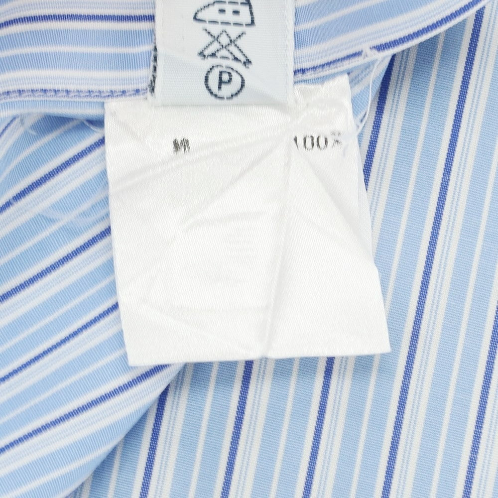 [Used] BARBA Cotton Semi-Wide Collar Striped Dress Shirt Light Blue x White [40] [Condition Rank D] [Men&