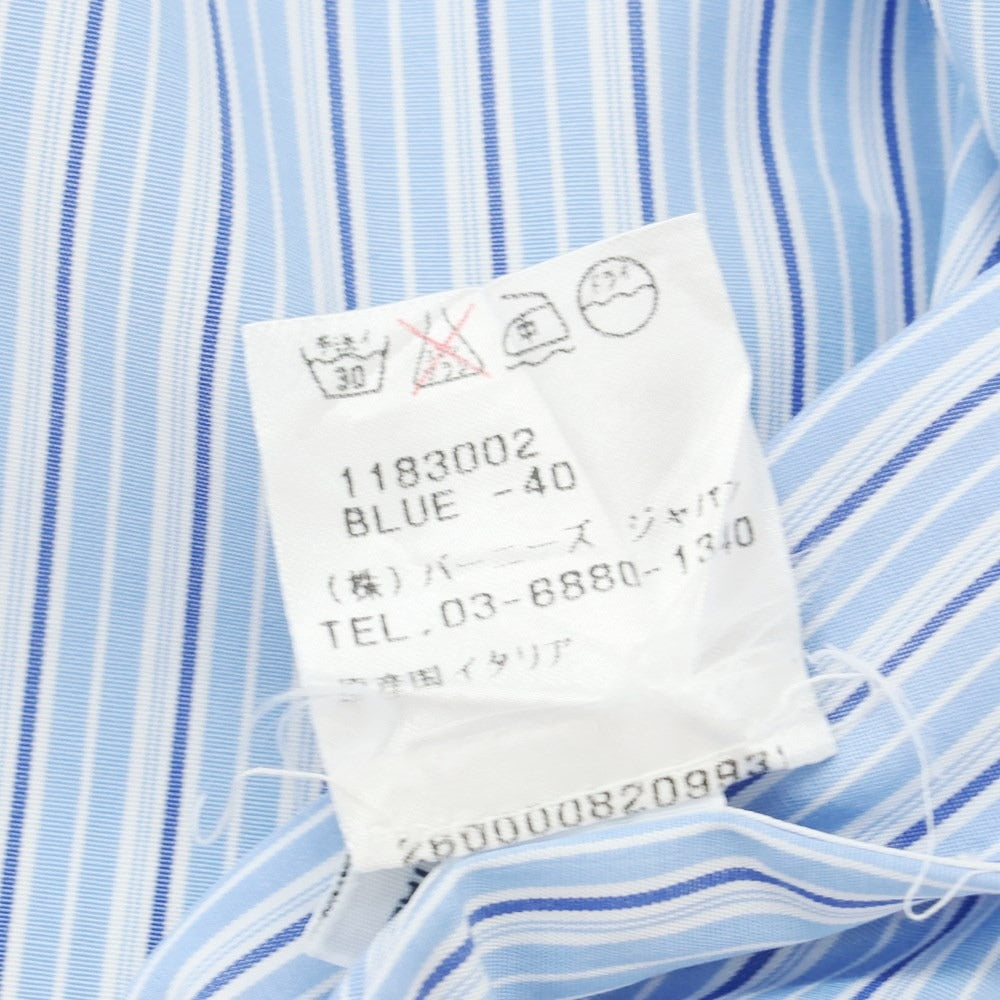 [Used] BARBA Cotton Semi-Wide Collar Striped Dress Shirt Light Blue x White [40] [Condition Rank D] [Men&