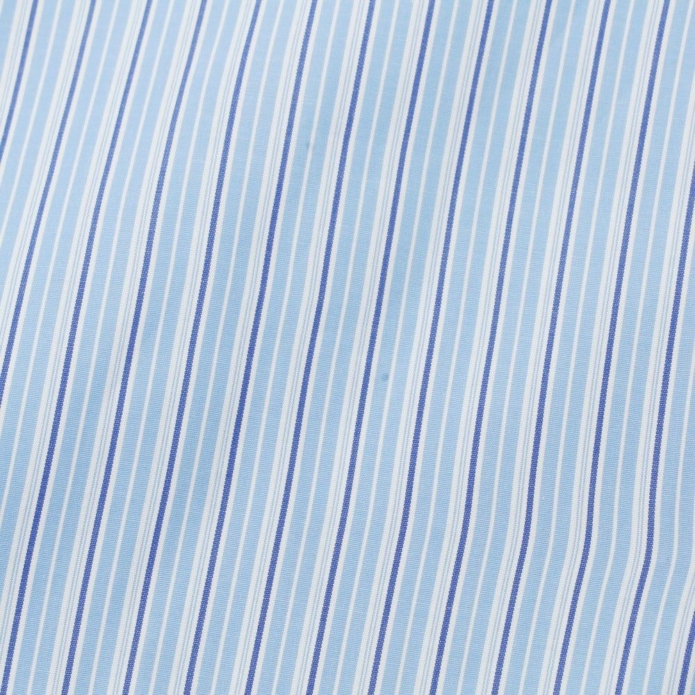 [Used] BARBA Cotton Semi-Wide Collar Striped Dress Shirt Light Blue x White [40] [Condition Rank D] [Men&