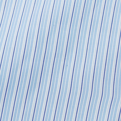 [Used] BARBA Cotton Semi-Wide Collar Striped Dress Shirt Light Blue x White [40] [Condition Rank D] [Men&