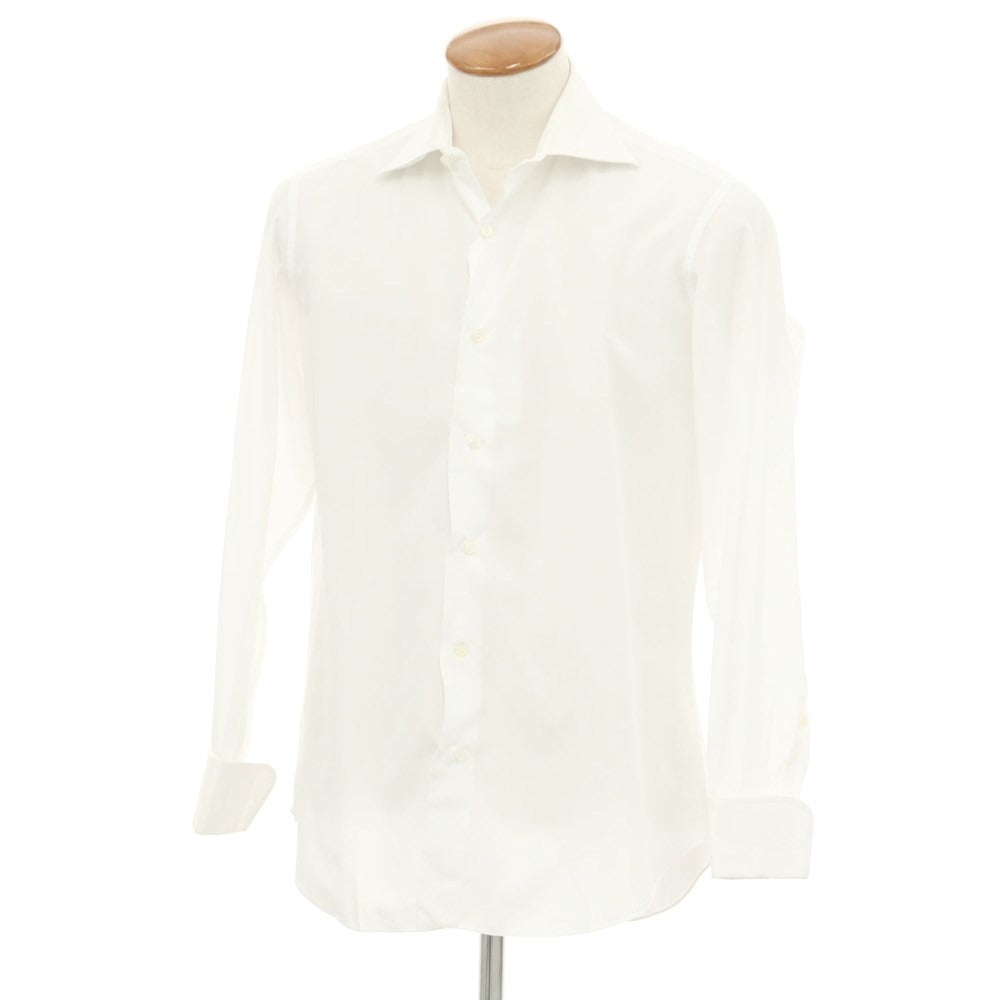 [Used] FRAY Cotton Wide Collar Double Cuff Dress Shirt White [40] [Condition Rank D] [Men&