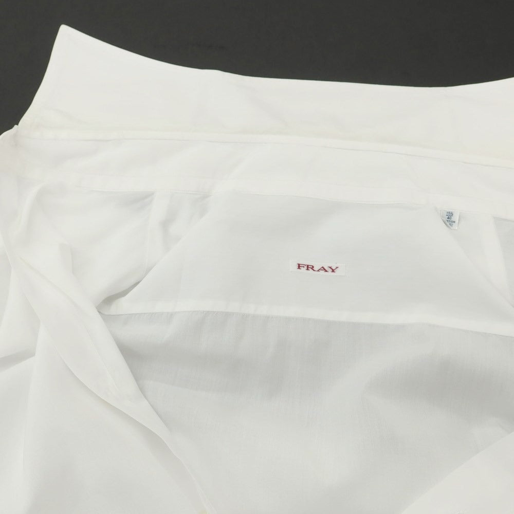 [Used] FRAY Cotton Wide Collar Double Cuff Dress Shirt White [40] [Condition Rank D] [Men&