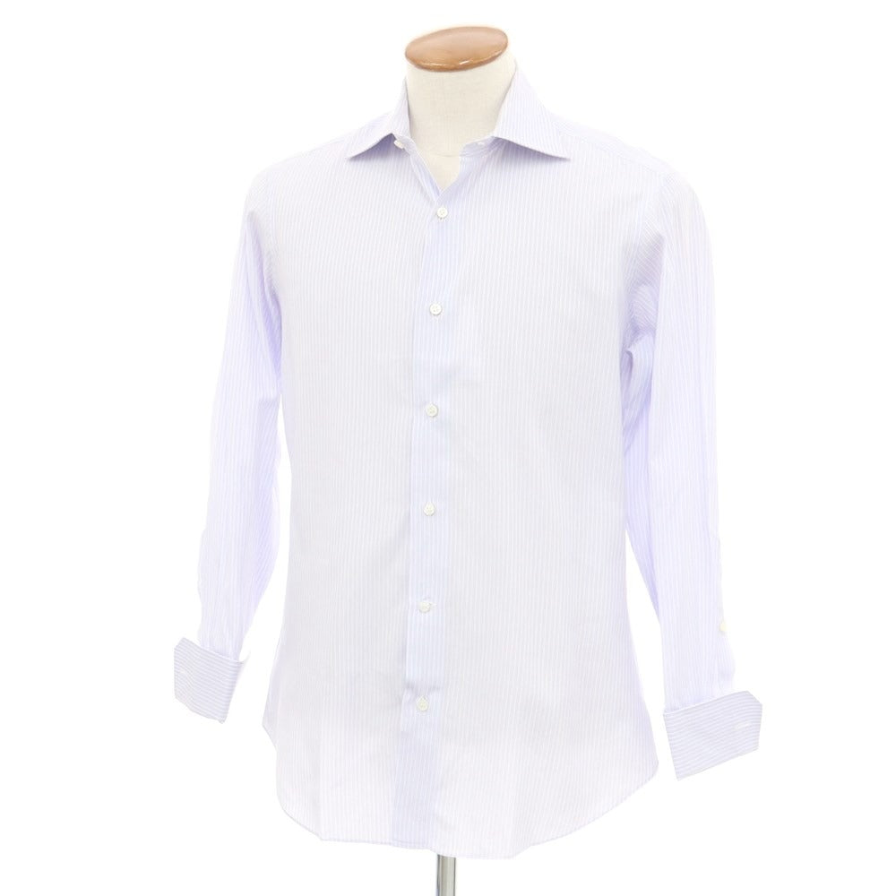 [Used] FRAY Cotton Wide Collar Double Cuff Dress Shirt Lavender x White [39] [Condition Rank D] [Men&