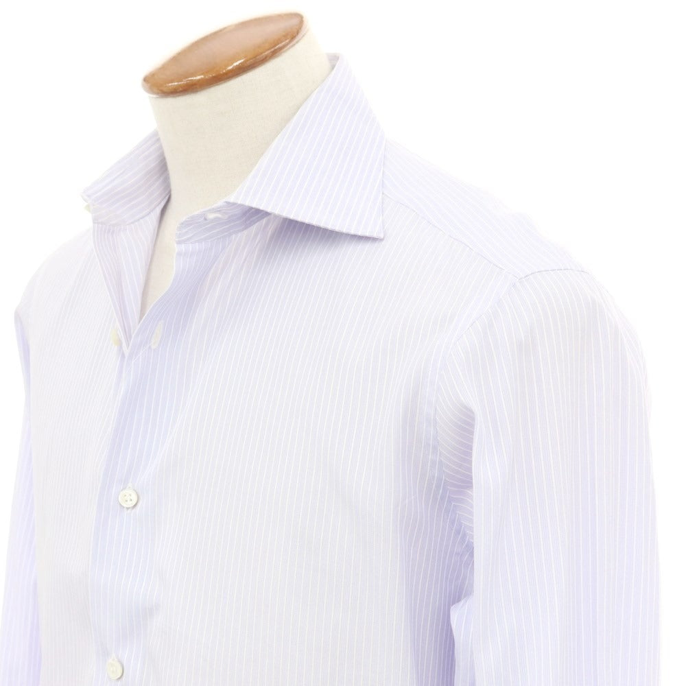 [Used] FRAY Cotton Wide Collar Double Cuff Dress Shirt Lavender x White [39] [Condition Rank D] [Men&