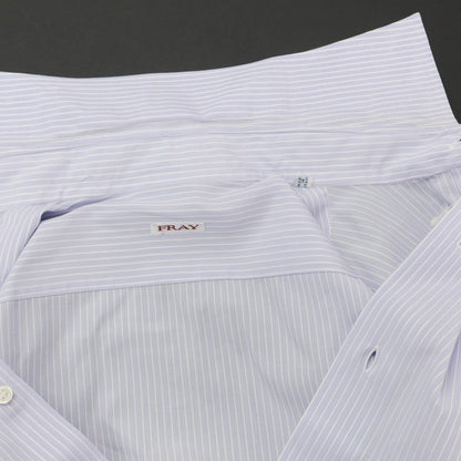 [Used] FRAY Cotton Wide Collar Double Cuff Dress Shirt Lavender x White [39] [Condition Rank D] [Men&