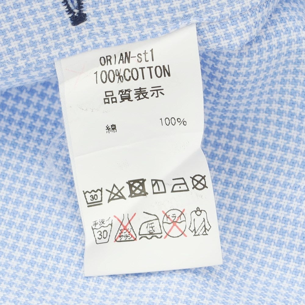 【中古】オリアン ORIAN BEAMS F別注 コットン ワイドカラー ドレスシャツ ライトブルーxホワイト【 表記なし（S位） 】【 状態ランクD 】【 メンズ 】
[APD]