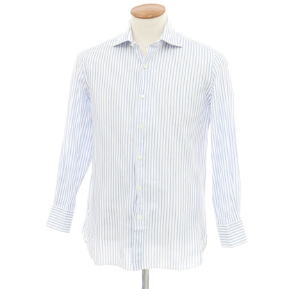 [Used] ERRICO FORMICOLA Cotton Horizontal Collar Dress Shirt White x Blue [39] [Condition Rank B] ​​[Men&