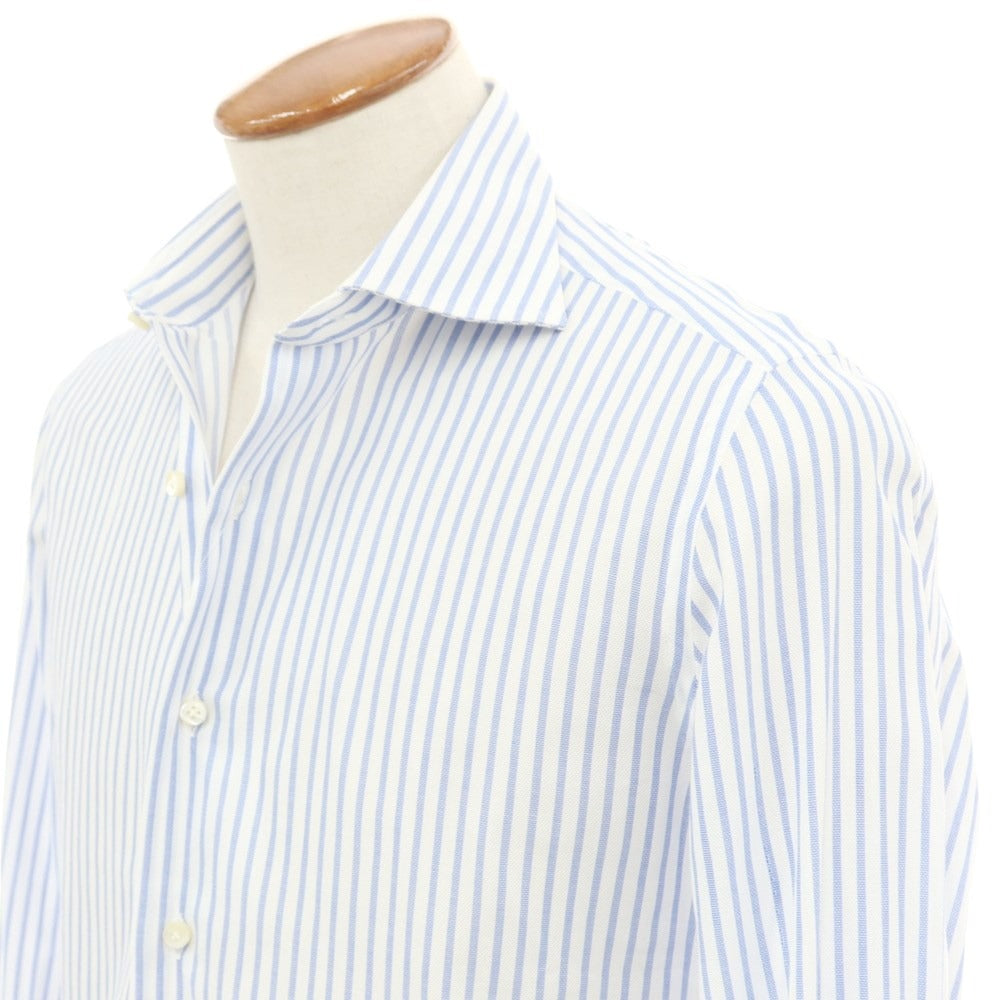 [Used] ERRICO FORMICOLA Cotton Horizontal Collar Dress Shirt White x Blue [39] [Condition Rank B] ​​[Men&