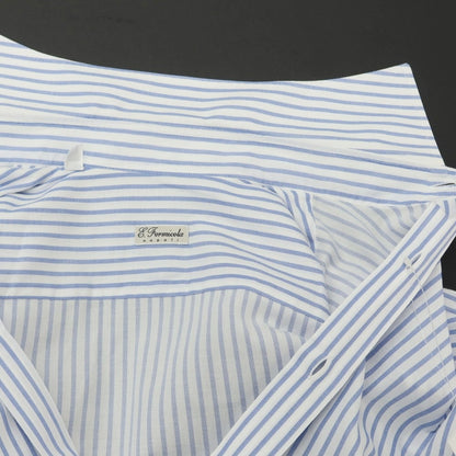 [Used] ERRICO FORMICOLA Cotton Horizontal Collar Dress Shirt White x Blue [39] [Condition Rank B] ​​[Men&