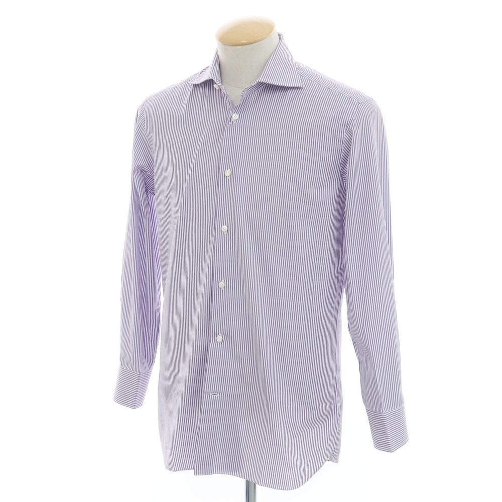 [Used] BORRIELLO Striped Dress Shirt Purple x White [38] [Condition Rank B] ​​[Men&