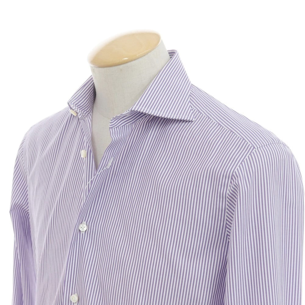 [Used] BORRIELLO Striped Dress Shirt Purple x White [38] [Condition Rank B] ​​[Men&