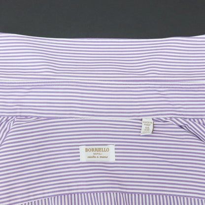 [Used] BORRIELLO Striped Dress Shirt Purple x White [38] [Condition Rank B] ​​[Men&