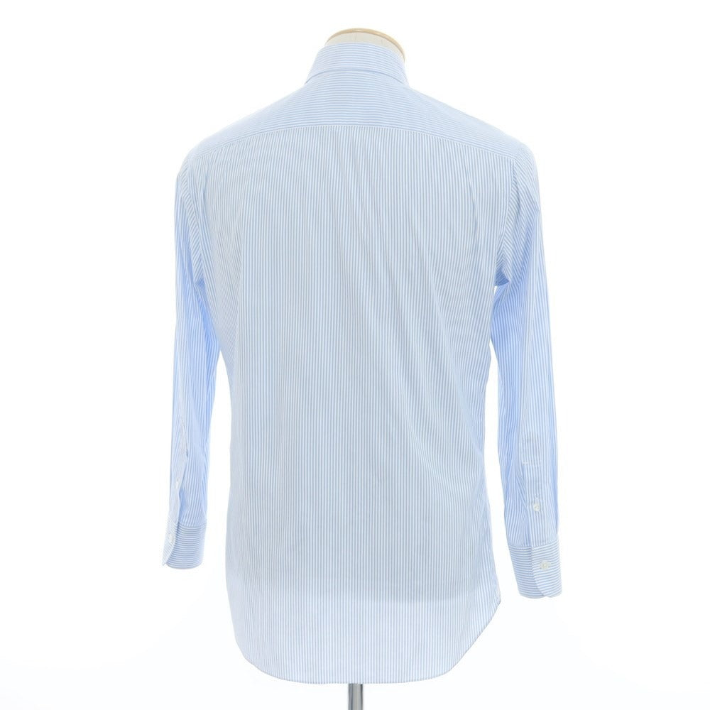 [Used] BORRIELLO Striped Stretch Dress Shirt Light Blue x White [38] [Condition Rank C] [Men&