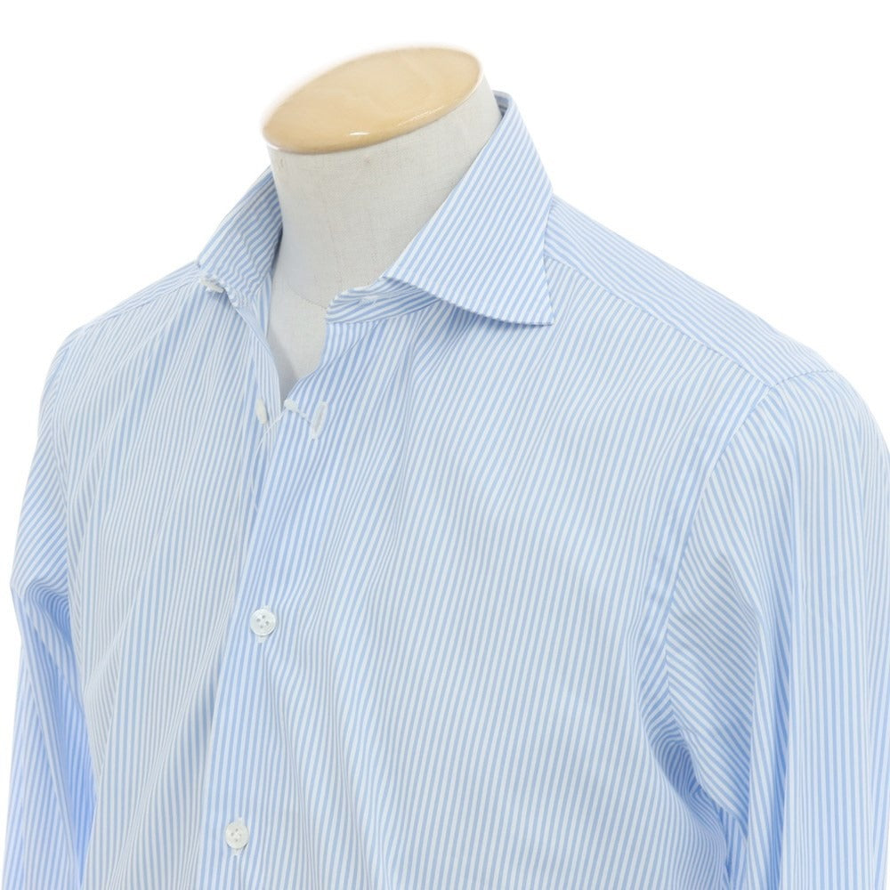 [Used] BORRIELLO Striped Stretch Dress Shirt Light Blue x White [38] [Condition Rank C] [Men&