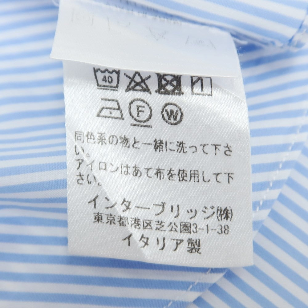 [Used] BORRIELLO Striped Stretch Dress Shirt Light Blue x White [38] [Condition Rank C] [Men&