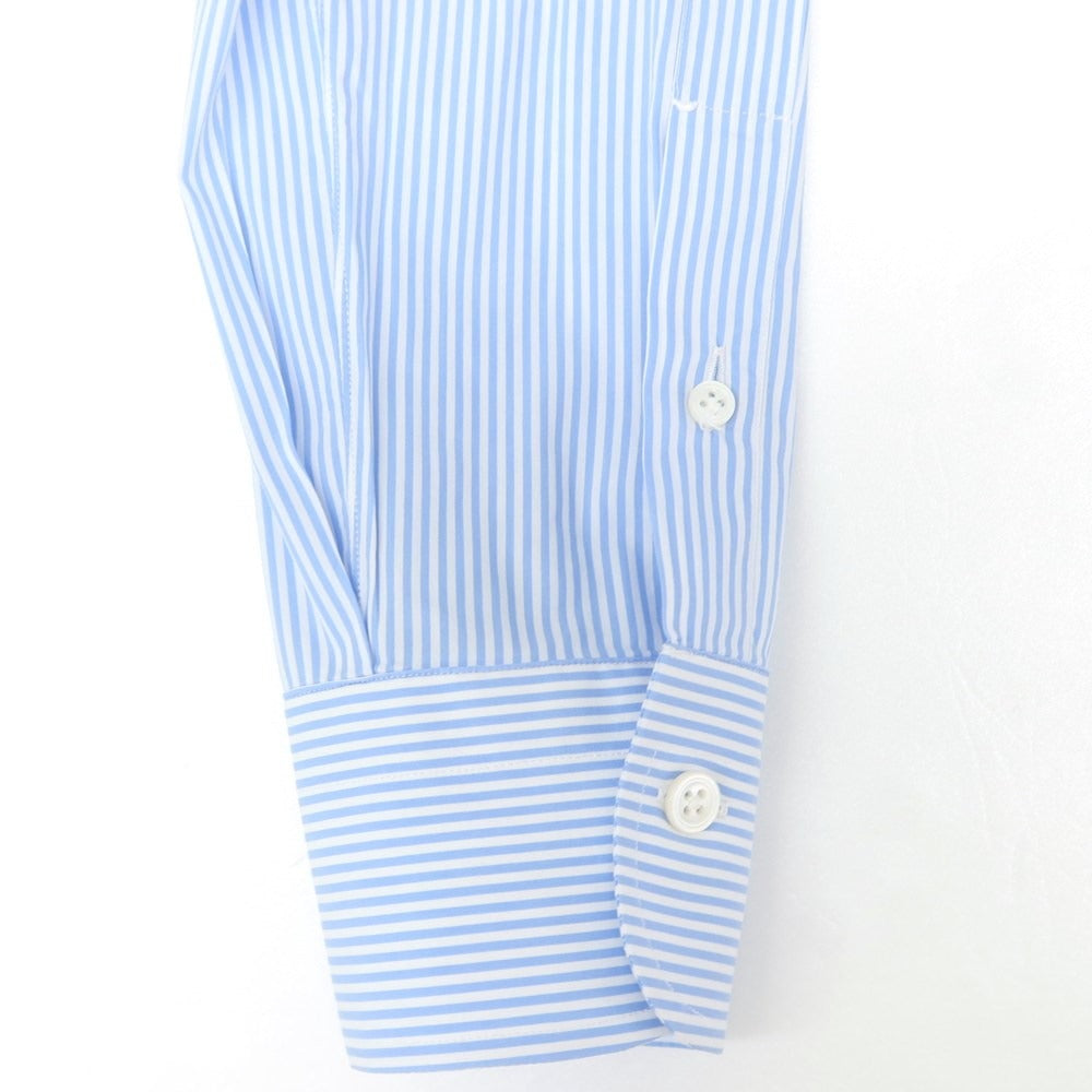 [Used] BORRIELLO Striped Stretch Dress Shirt Light Blue x White [38] [Condition Rank C] [Men&