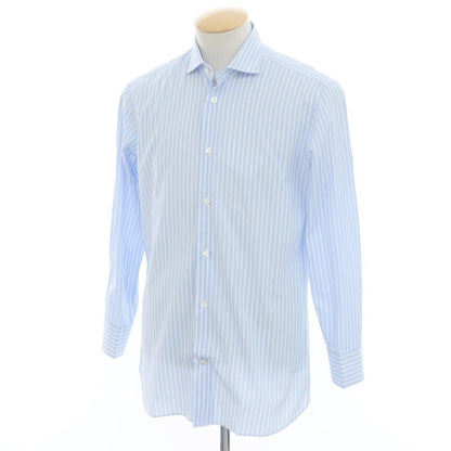 [Used] BORRIELLO Striped Dress Shirt Light Blue x White [38] [Condition Rank B] ​​[Men&