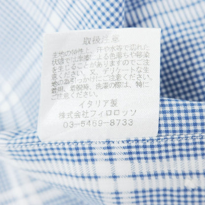 [Used] Maria Santangelo Cotton Check Shirt Blue x White [M] [Condition Rank C] [Men&