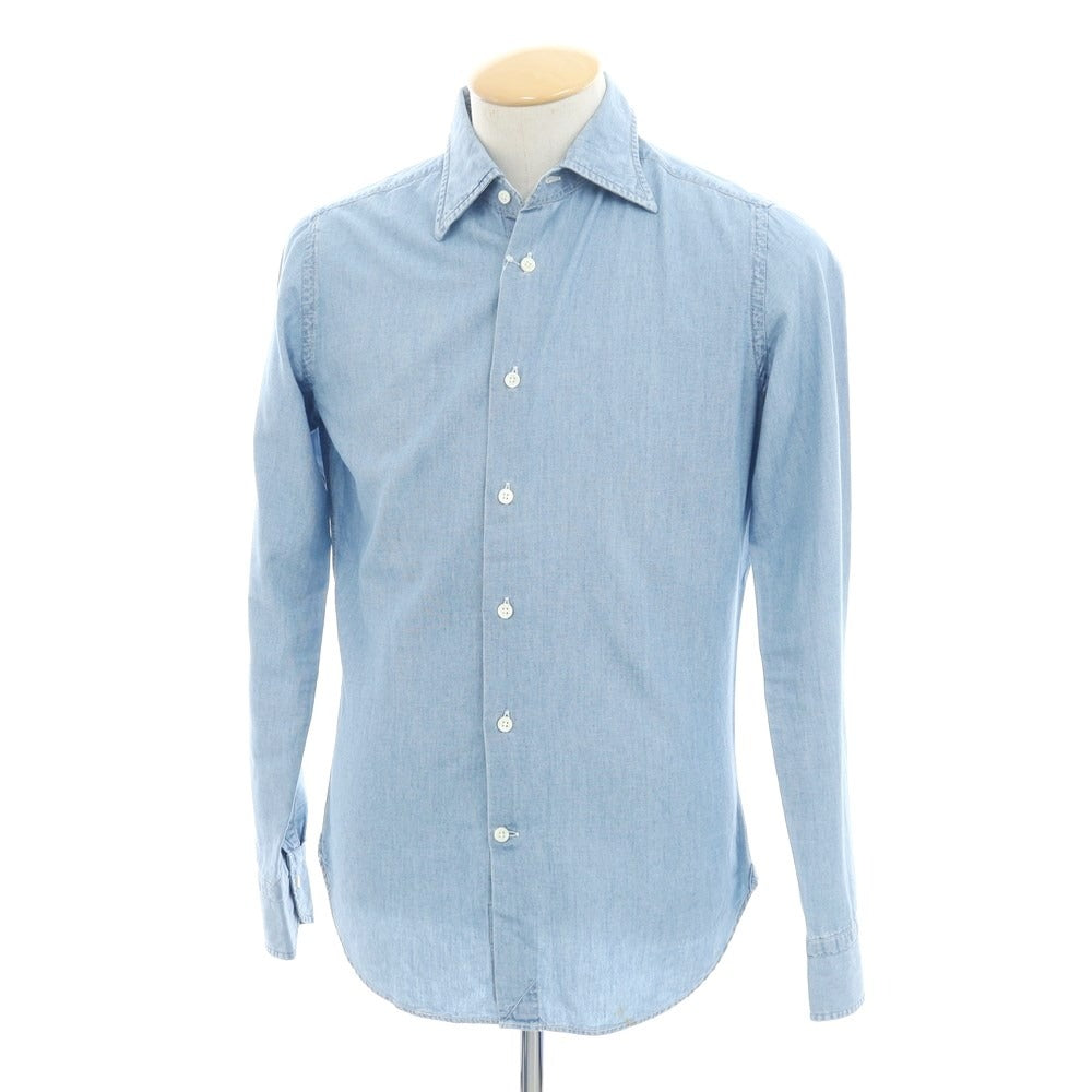 [Used] BOLZONELLA Chambray Cotton Casual Shirt Blue [37] [Condition Rank C] [Men&