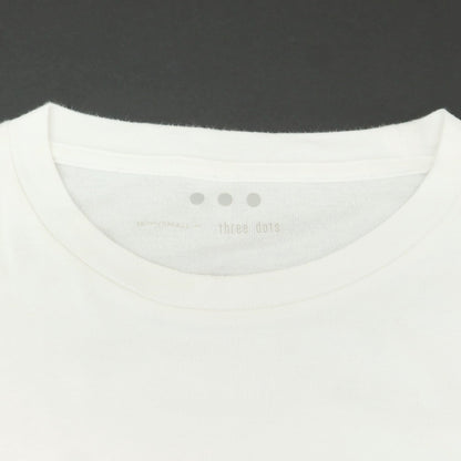 【中古】スリードッツ three dots コットン クルーネック 長袖Ｔシャツ ホワイト【 S 】【 状態ランクC 】【 メンズ 】