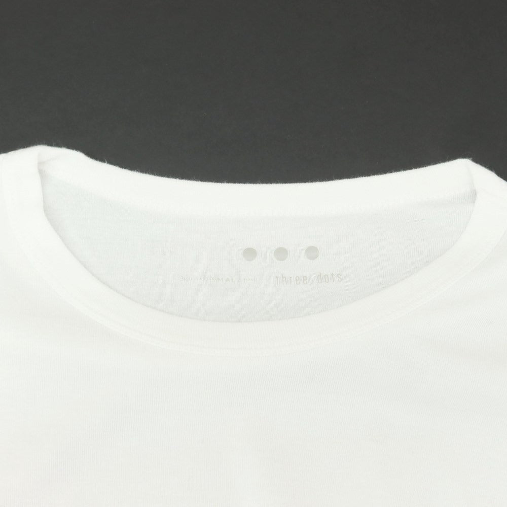 [Used] Three Dots Cotton Crew Neck Long Sleeve T-Shirt White [S] [Condition Rank C] [Men&