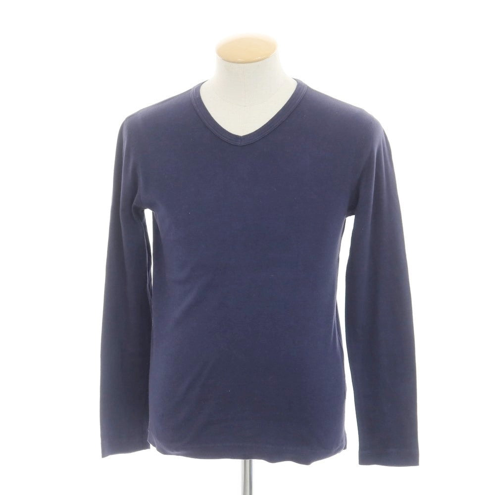 [Used] Three Dots Cotton V-neck Long Sleeve T-Shirt Navy [S] [Condition Rank C] [Men&