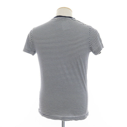 [Used] CROSSLEY Cotton Silk Striped Short Sleeve T-Shirt Navy x White [S] [Condition Rank B] ​​[Men&