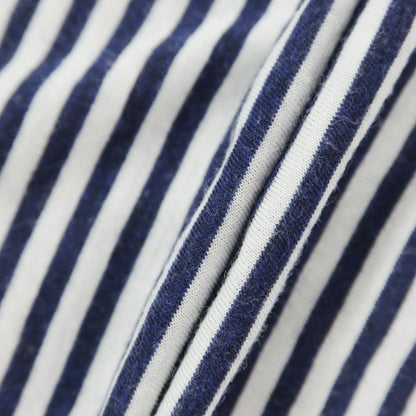 [Used] CROSSLEY Cotton Silk Striped Short Sleeve T-Shirt Navy x White [S] [Condition Rank B] ​​[Men&