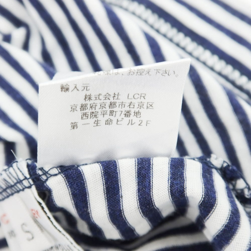 [Used] CROSSLEY Cotton Silk Striped Short Sleeve T-Shirt Navy x White [S] [Condition Rank B] ​​[Men&