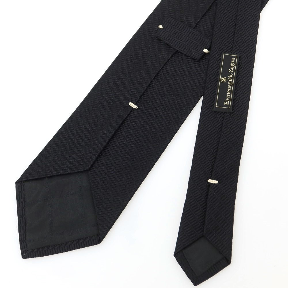 【中古】エルメネジルドゼニア Ermenegildo Zegna シルク シャドウストライプ柄 ネクタイ ブラック【BLK】【S/S/A/W】【状態ランクA】【メンズ】【759073】