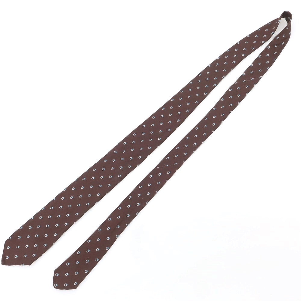 【中古】タイユアタイ TIE YOUR TIE セッテピエゲ プリントシルク 小紋柄ネクタイ ブラウンxホワイト【BRW】【S/S/A/W】【状態ランクB】【メンズ】【759073】