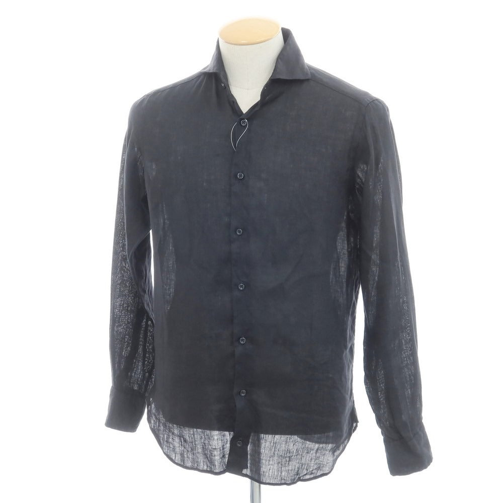 [Used] GUY ROVER Linen Horizontal Collar Shirt Black [S] [Condition Rank B] ​​[Men&