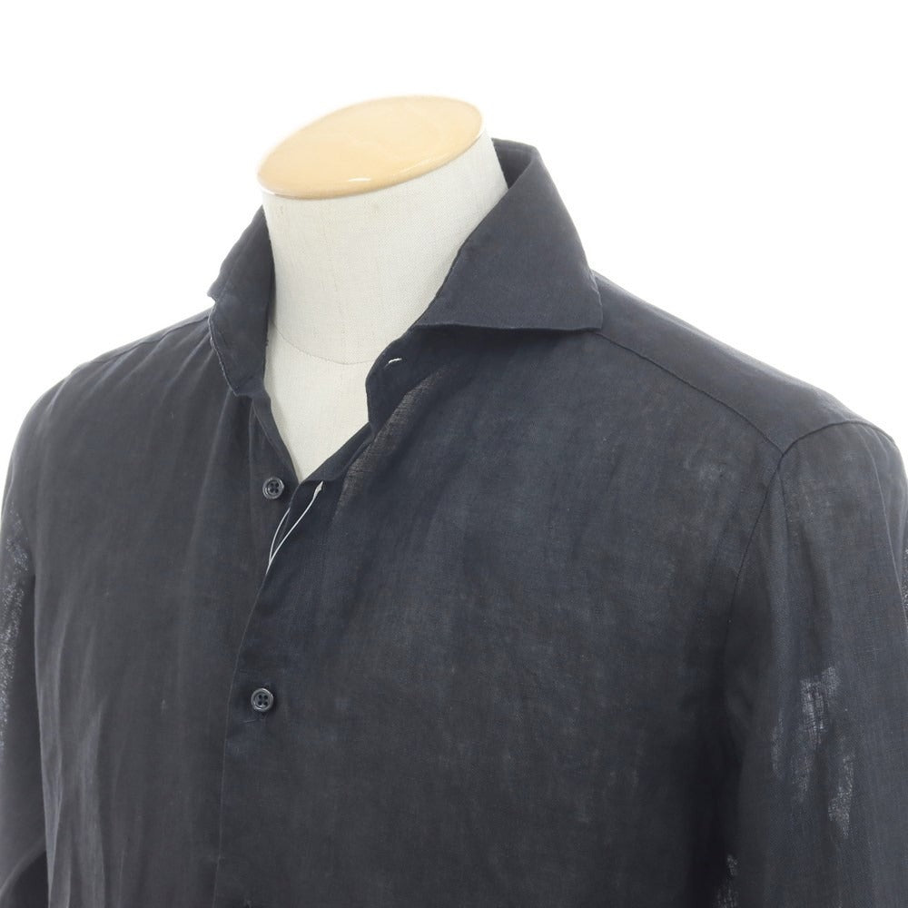 [Used] GUY ROVER Linen Horizontal Collar Shirt Black [S] [Condition Rank B] ​​[Men&