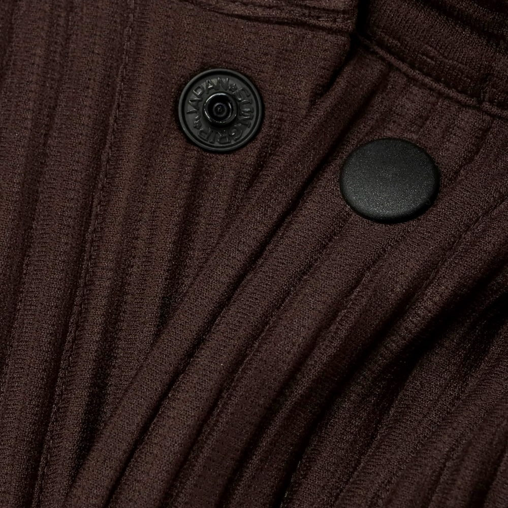 [Used] HOMME PLISSE ISSEY MIYAKE Spring/Summer 2024 Pleated Short Sleeve Hoodie Dark Brown [No size indicated (L)] [BRW] [S/S] [Condition Rank A] [Men&