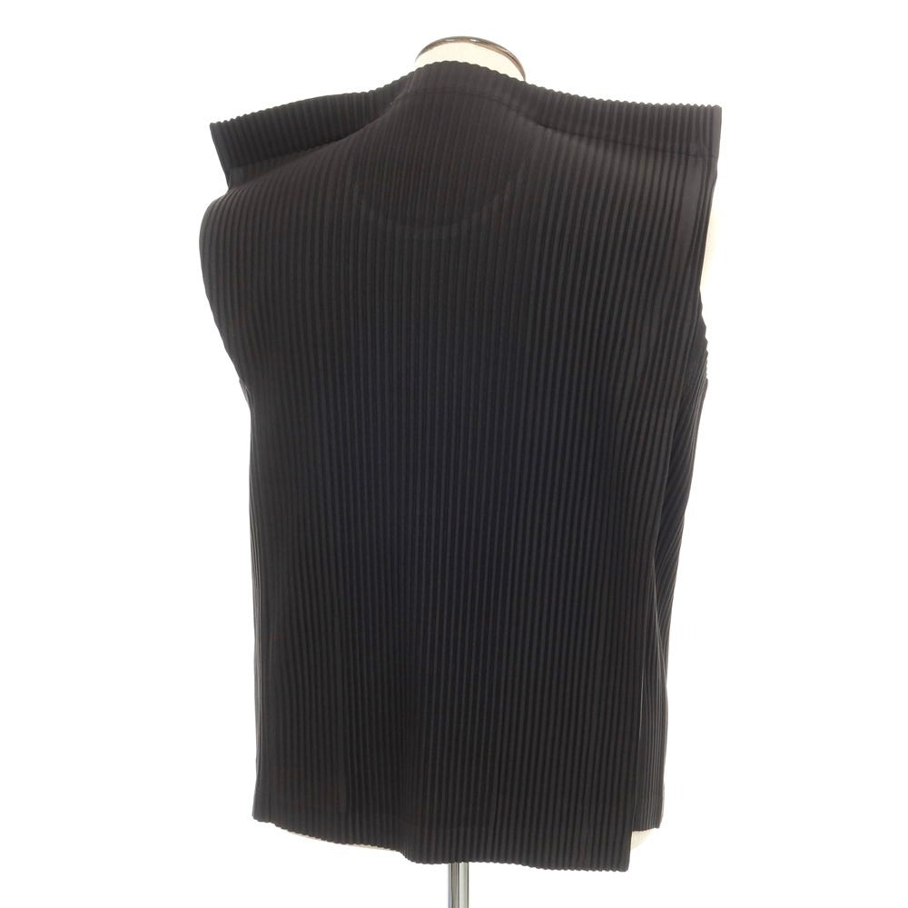 【中古】オム プリッセ イッセイミヤケ HOMME PLISSE ISSEY MIYAKE 2024年春夏 ノースリーブ プリーツカットソー  ブラック【サイズ表記なし（L位）】【BLK】【S/S】【状態ランクA】【メンズ】【759183】