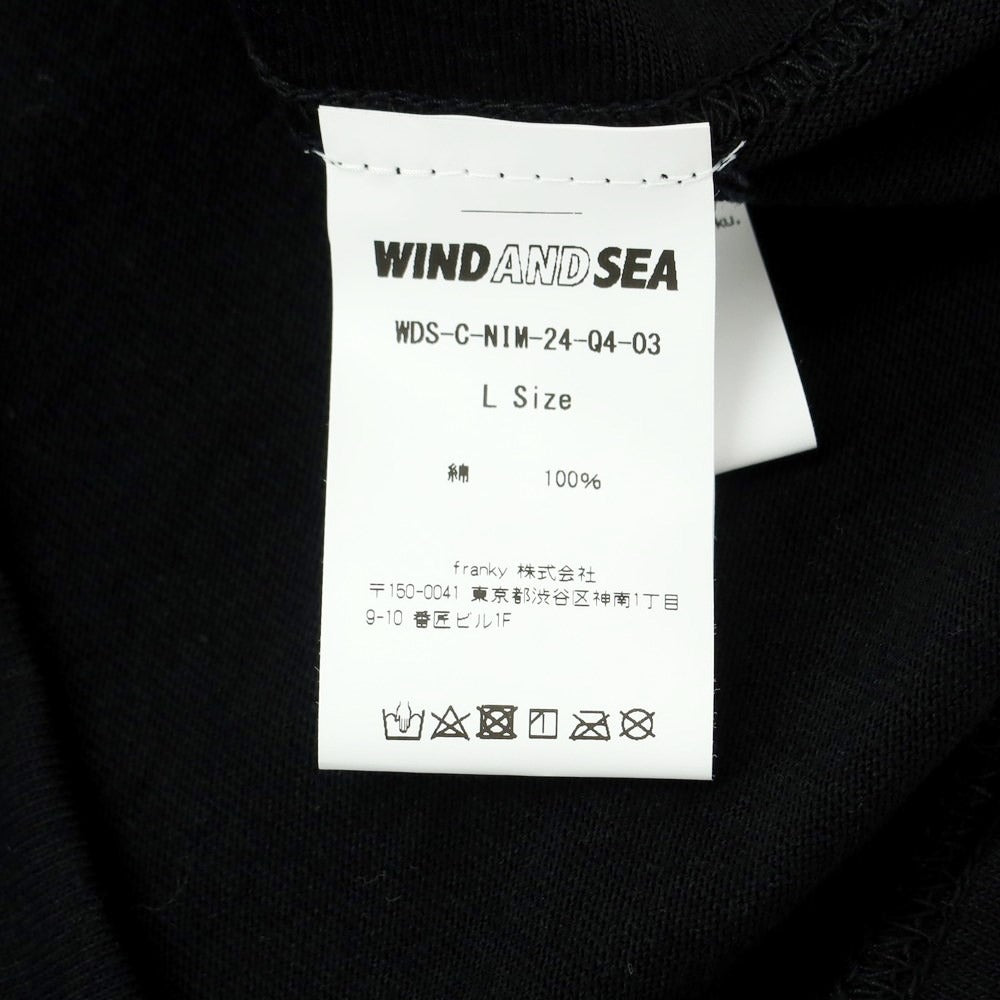 【中古】ウィンダンシー WIND AND SEA × NIIMI HIROKI 2024年春夏 コットン クルーネック 長袖Ｔシャツ ブラック【 L 】【 状態ランクA 】【 メンズ 】[EPD]