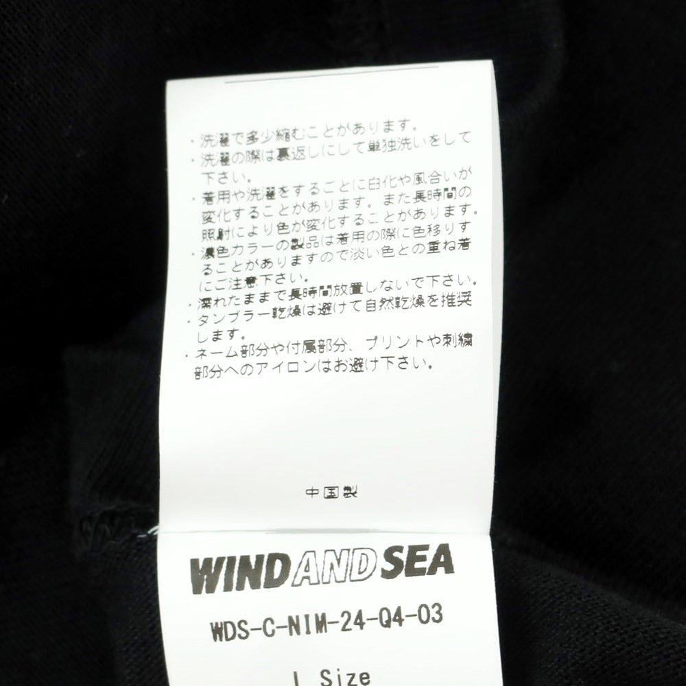 【中古】ウィンダンシー WIND AND SEA × NIIMI HIROKI 2024年春夏 コットン クルーネック 長袖Ｔシャツ ブラック【 L 】【 状態ランクA 】【 メンズ 】[EPD]