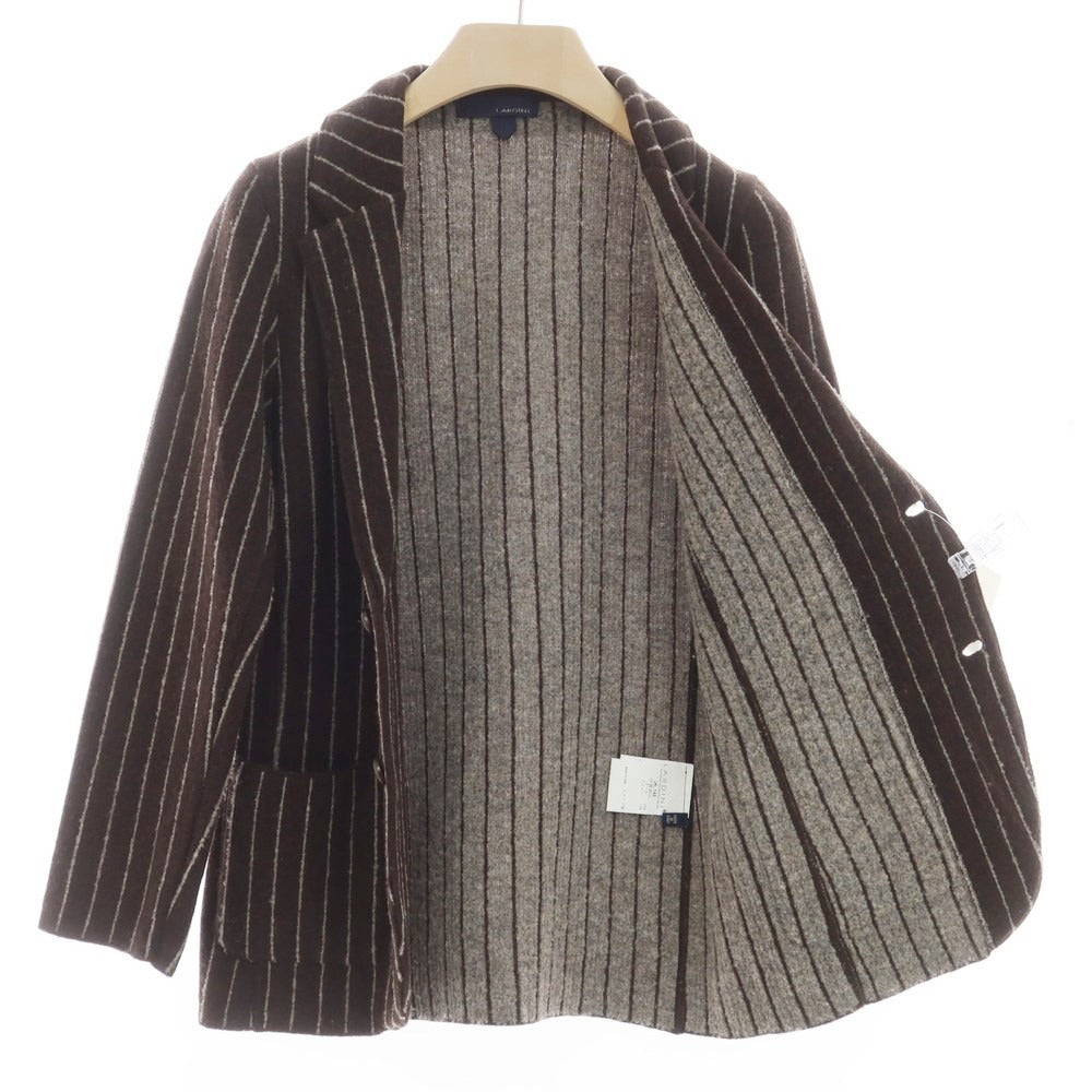 【中古】ラルディーニ LARDINI ウールナイロン ストライプ ニットジャケット ブラウンxグレー【 XS 】【 状態ランクB 】【 メンズ 】
[BPD]